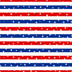 Seamless striped pattern with stars