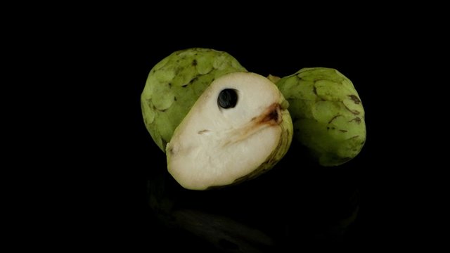 Fresh Custard Apple isolated on black background