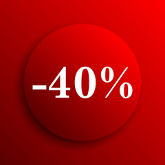40 percent discount icon