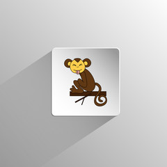 cute colored monkey icon