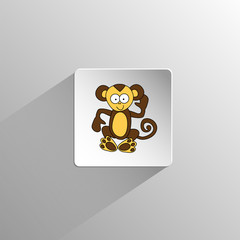 cute colored monkey icon