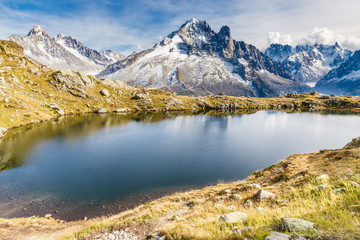 Lac des Cheserys And Mountain Range - France