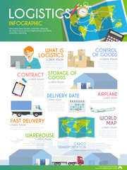 Logistics vector infographic