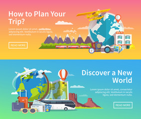 Vector travel advertising banners