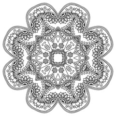 Vector henna tatoo mandala. Mehndi style.
