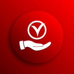 Tick with hand icon