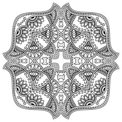 Vector henna tatoo mandala. Mehndi style.
