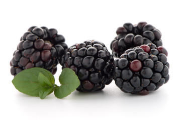 Blackberries with leaves