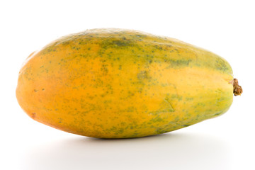 Papaya fruit on white background