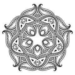 Vector henna tatoo mandala. Mehndi style.
