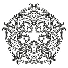 Vector henna tatoo mandala. Mehndi style.
