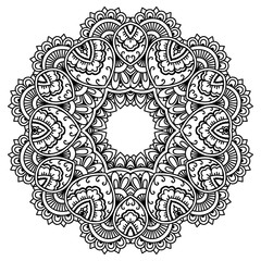 Vector henna tatoo mandala. Mehndi style.
