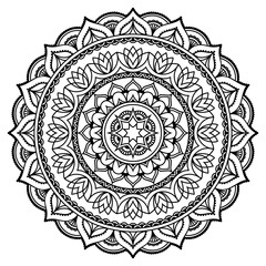 Vector henna tatoo mandala. Mehndi style.
