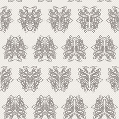 Elegant difficult curled ornamental gothic tattoo seamless pattern. Celtic style. Maori