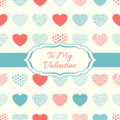 Decorative background with hearts