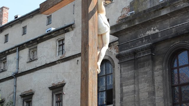 Cross near Saint Andrey's Greco-catholic temple.