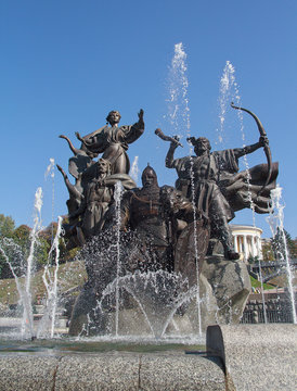 Fountain of the Independence square in Kiev. Ukraine