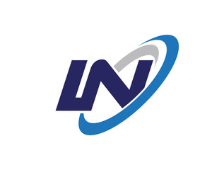 IN Letter Swoosh Network Logo