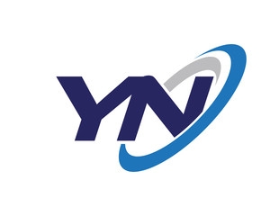 YN Letter Swoosh Network Logo - obrazy, fototapety, plakaty