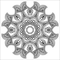 Vector henna tatoo mandala. Mehndi style.
