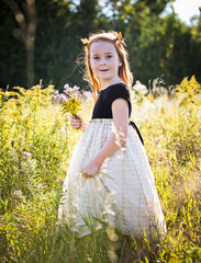 portrait of a little girl in the park