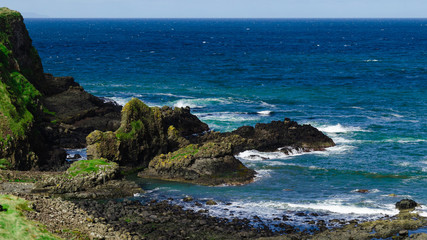 irish landscape, view of a bay in north ireland, antrim county