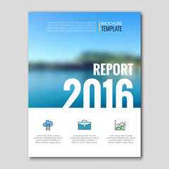 Business templates for brochure, flyer, report or booklet. Abstract background of nature landscape water, vector illustration.