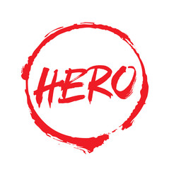 Black vector circles frames and text HERO.