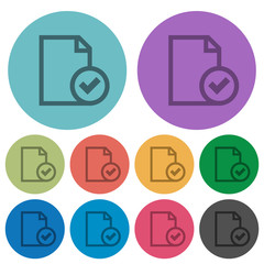 Color document accepted flat icons