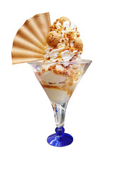 Italian sundae with amaretti sauce