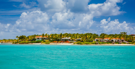 view of the island of Antigua in the Caribbean Sea