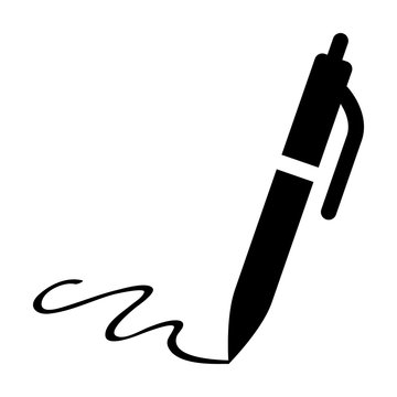 Pen signature flat icon for apps and websites