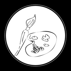 Simple doodle of a paint pallet