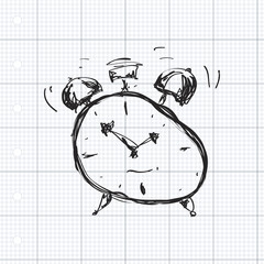 Simple doodle of an alarm clock