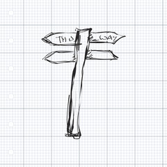 Simple doodle of a signpost
