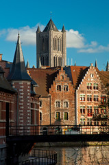 Fototapeta premium Nice houses in the old town of Ghent, Belgium