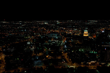 Fototapeta na wymiar Aeriel view of San Antonio Texas at night
