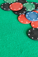 Image related to classic and online casino  games  on a green background from a player's perspective