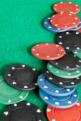 Image related to classic and online casino  games  on a green background from a player's perspective
