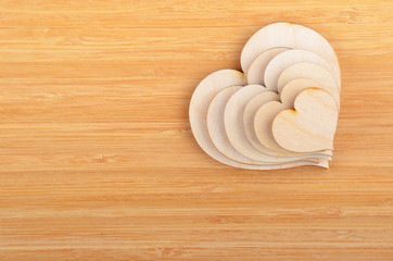 Heart on wooden background