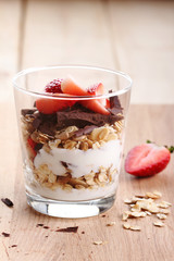 strawberry granola yogurt parfait.