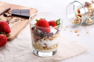 strawberry granola yogurt parfait.