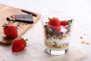 strawberry granola yogurt parfait.