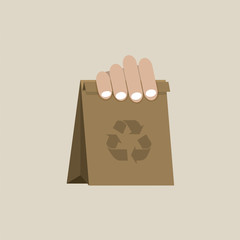 Recycle bag Vector Illustration.