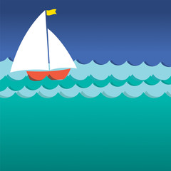 Sailboat Vector Illustration.