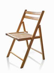 Wooden chair isolated on white background, use clipping path