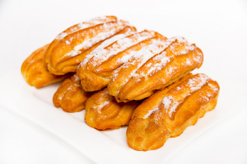 eclairs with cream