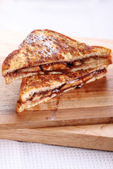 French toast filled banana and chocolate.