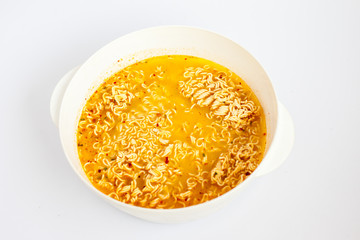 instant noodle with Canned fish in the bowl yummy food 