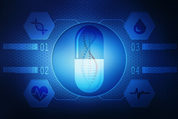 Digital illustration DNA structure